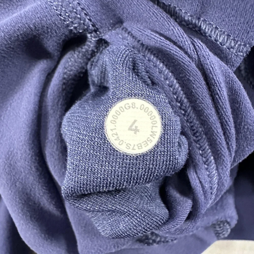 Lululemon Leggings Womens 4 Blue High Rise Ankle Logo Yoga Athletic Stretch Gym